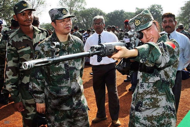 Chinese soldier with Russian SVD